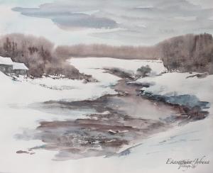 Watercolor: Winter Landscape Watercolor: Winter Landscape