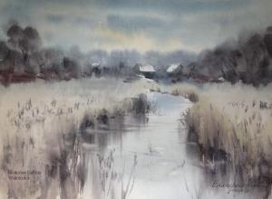 Watercolor: Overgrown lake Watercolor: Overgrown lake