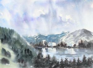 Watercolor: Mountain Lake Watercolor: Mountain Lake