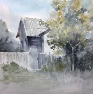 Watercolor: Near the House Watercolor: Near the House