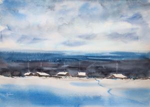 Watercolor: Winterscape Watercolor: Winterscape