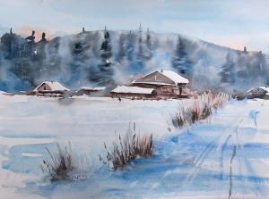 Watercolor: Winterscape Watercolor: Winterscape