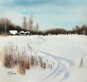 Watercolor: Winterscape Watercolor: Winterscape
