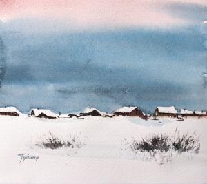 Watercolor: Winterscape Watercolor: Winterscape