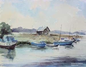 Watercolor: Boat Station Watercolor: Boat Station