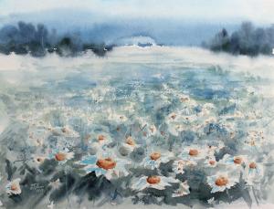 Watercolor: Field of flowers Watercolor: Field of flowers