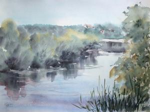 Watercolor: Pakhra River Watercolor: Pakhra River