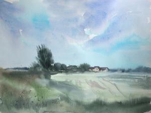 Watercolor: Summer landscape Watercolor: Summer landscape