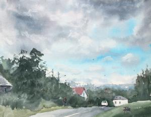 Watercolor: Outside the city Watercolor: Outside the city