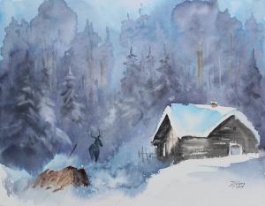 Watercolor: Winter Landscape Watercolor: Winter Landscape