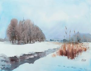 Watercolor: Winter Landscape Watercolor: Winter Landscape