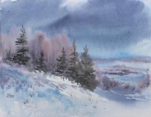 Watercolor: Winter Landscape Watercolor: Winter Landscape