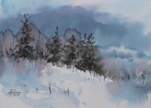 Watercolor: Warm Winter - sketch Watercolor: Warm Winter - sketch