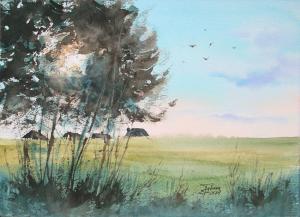 Watercolor: Spring Landscape Watercolor: Spring Landscape