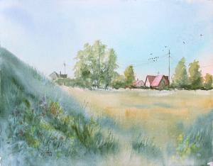 Watercolor: Clear day - Landscape Watercolor: Clear day - Landscape