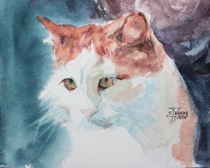 Watercolor: Portrait of a cat Watercolor: Portrait of a cat