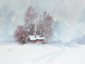Watercolor: Winterscape Watercolor: Winterscape