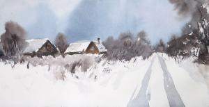 Watercolor: Winter Landscape Watercolor: Winter Landscape