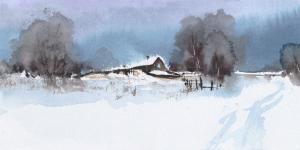 Watercolor: Winter Landscape Watercolor: Winter Landscape