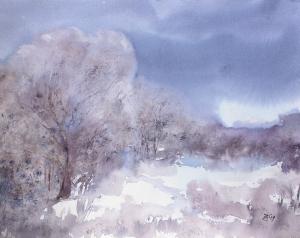 Watercolor: Winterscape Watercolor: Winterscape