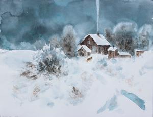Watercolor: Winter Landscape Watercolor: Winter Landscape
