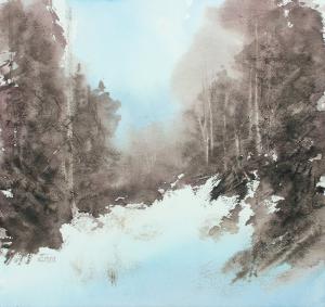 Watercolor: Winter Forest Watercolor: Winter Forest